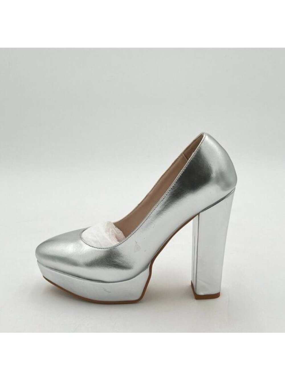 FOWT Women Trendy Round Toe Platform Pumps Chunky High Heel Slip On Ladies Daily
